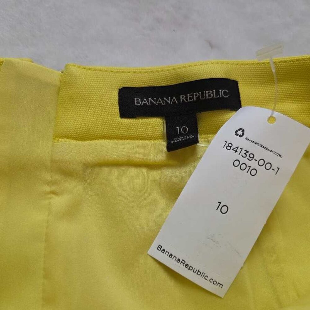 New 10 Banana Republic scalloped mini skirt in Lively Chartreuse - Picture 5 of 11